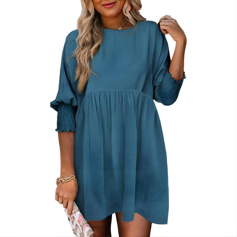 Dorothy Casual Crew Neck Loose Fit Mini Dress