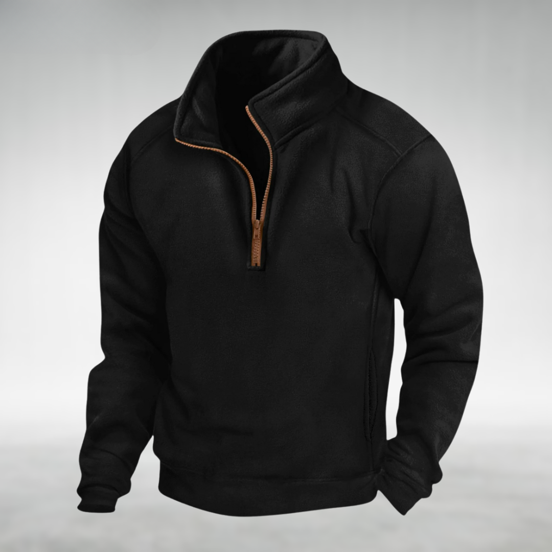Hueson Men's Fleece Half-Zip Pullover