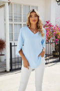 Jadzia Relaxed V-Neck Blouse
