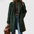Kora Long Tweed Plaid Coat