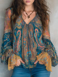 Selah Boho Paisley Chiffon Blouse