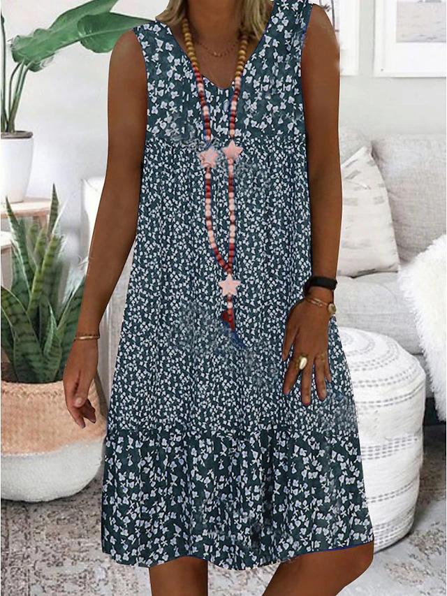 Niana Sleeveless Floral V-Neck Dress