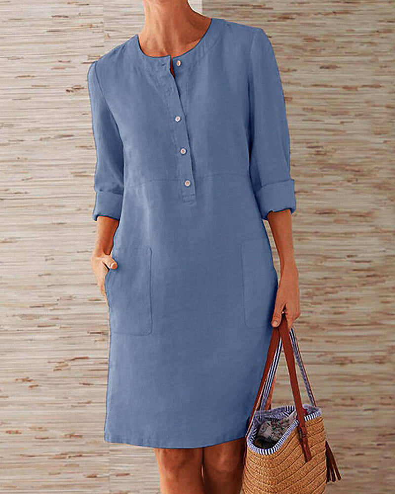 Daphne Elegant Plain Dress