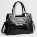 Brielle Glossy Crocodile Patterned Handbag