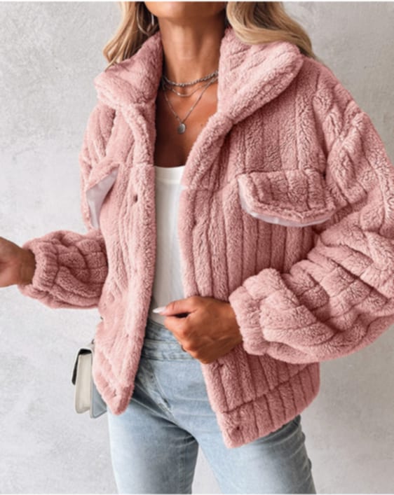 Florienne Fuzzy Single-Breasted Coat