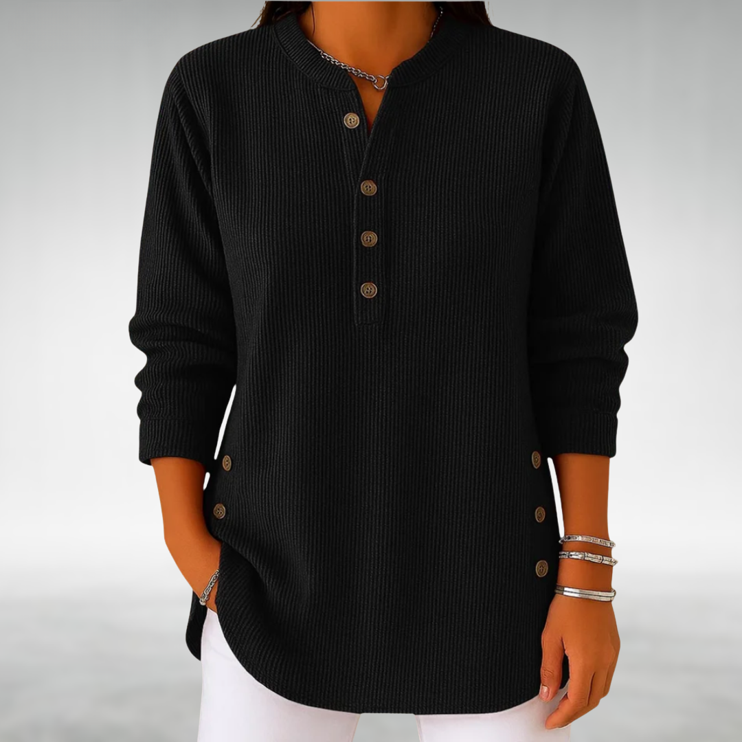 Lilian Retro Corduroy V-Neck Top