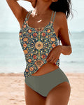 Tamara Printed tankini with double strap