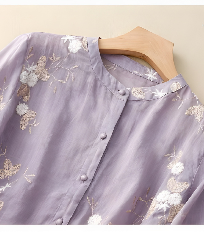 Clarice Embroidered Cotton Blouse