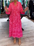 Finella V-Neck Printed Loose Dress