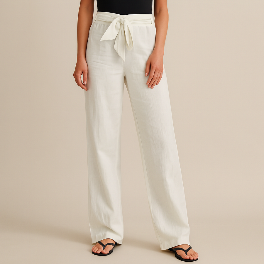 Sienna Elegant Tie Waist Linen Pants