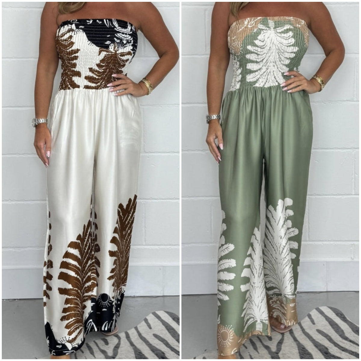 Mila Strapless Summer Print Jumpsuit