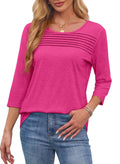 Moana Pleated 3/4 Sleeve Top