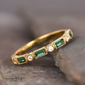Kathy Vintage Green Inlaid Zirconia Gold Ring