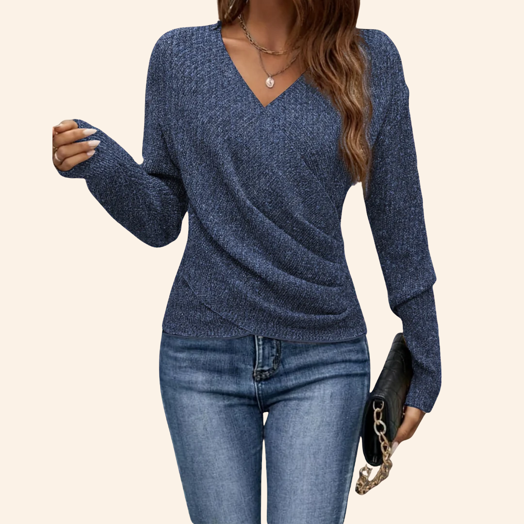Elouise Elegant Wrap V-Neck Top