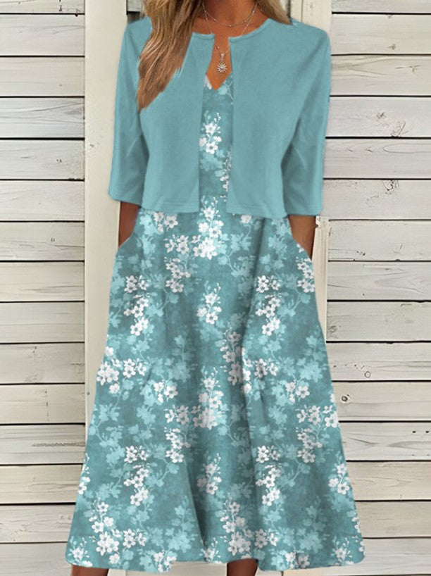 Rose Elegant Dress & Jacket