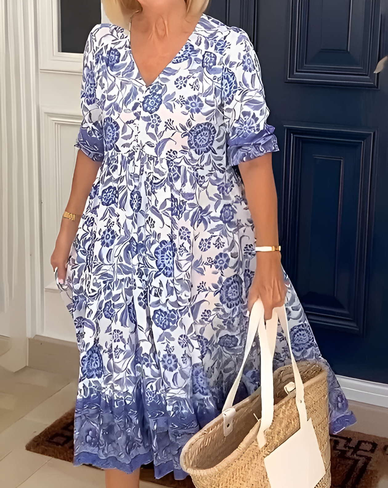 Rosetta V-Neck Bohemian Dress