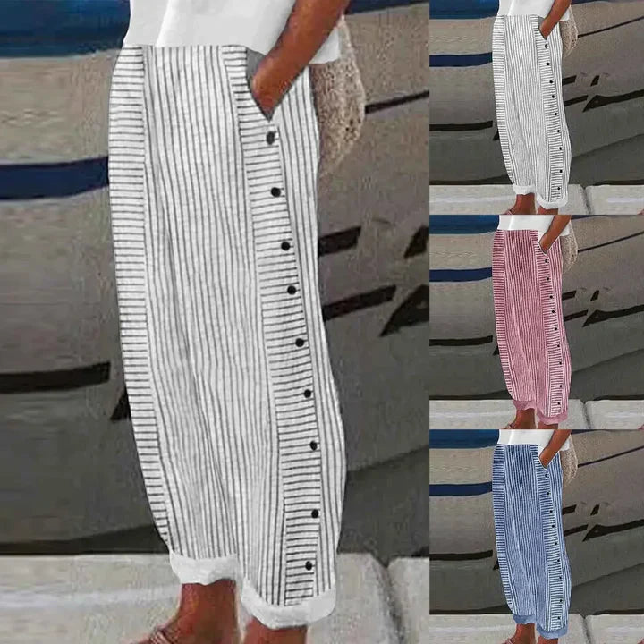 Chloe Seabreeze Stripe Button Trousers