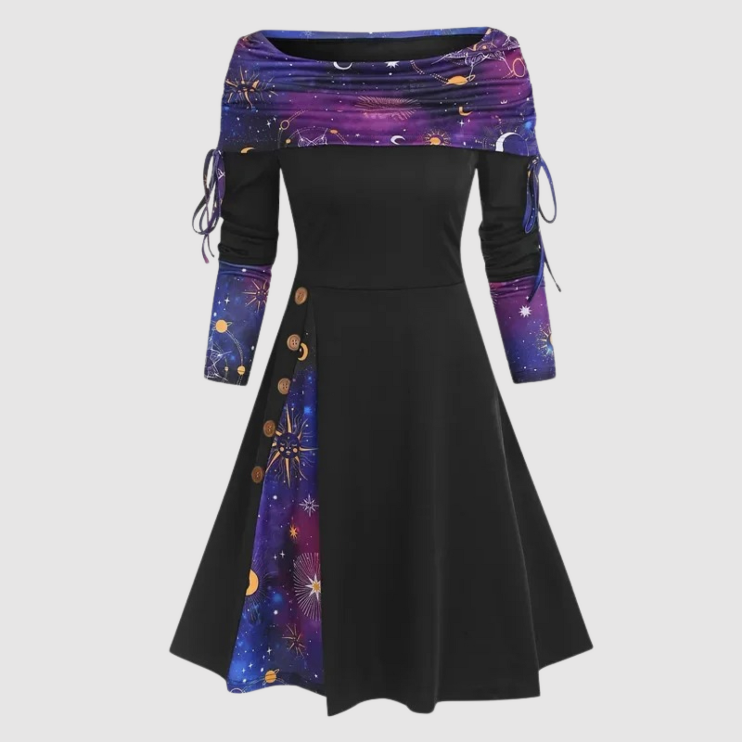 Molly Long-Sleeve Off-Shoulder Dress