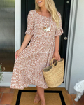Julia Short-Sleeve Midi Dress