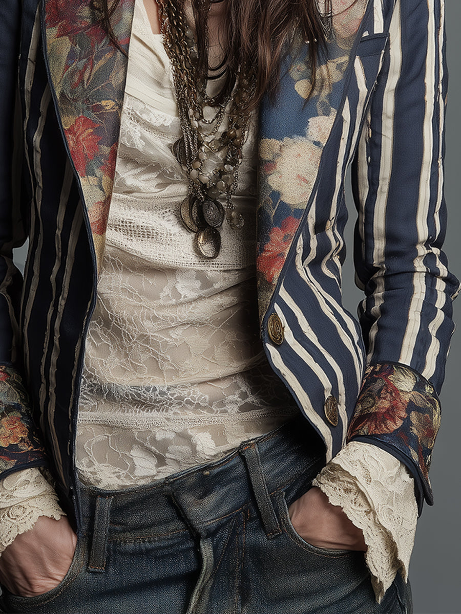 Eden Bohemian Striped Blazer