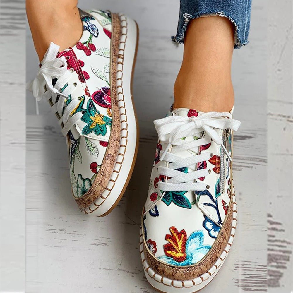 Oluchi Floral Orthopaedic Zipper Sneakers