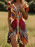 Reese Trendy Ethnic Printed Summer Dress