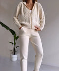Linda Two-piece set casual jacquard knit sweater