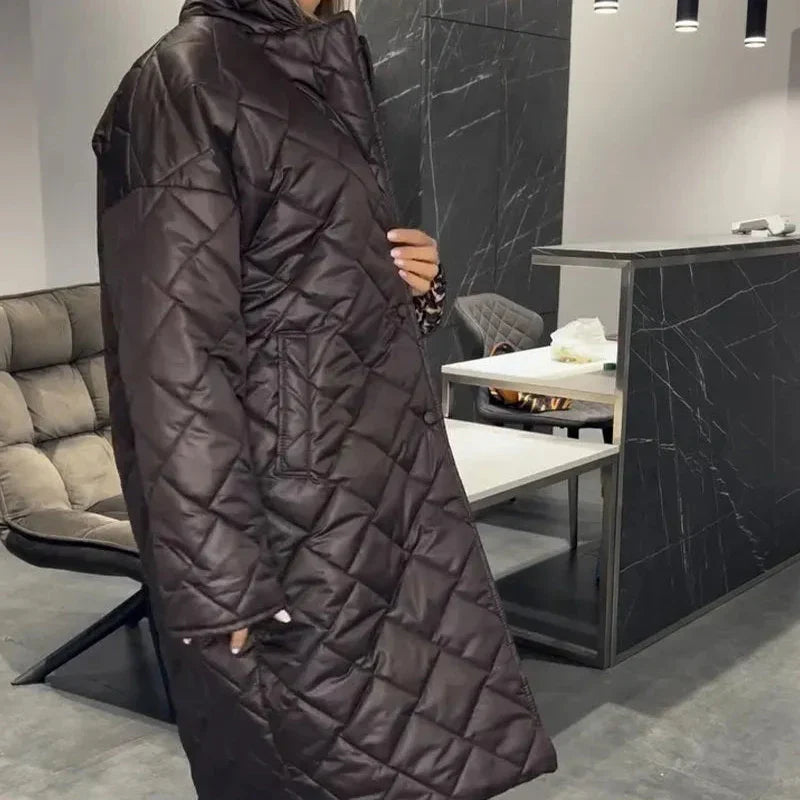Briar Diamond Quilted Long Coat