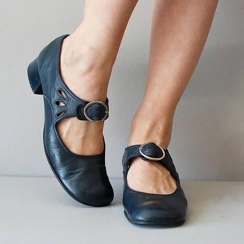Myla Unique and Comfortable Leather Pumps