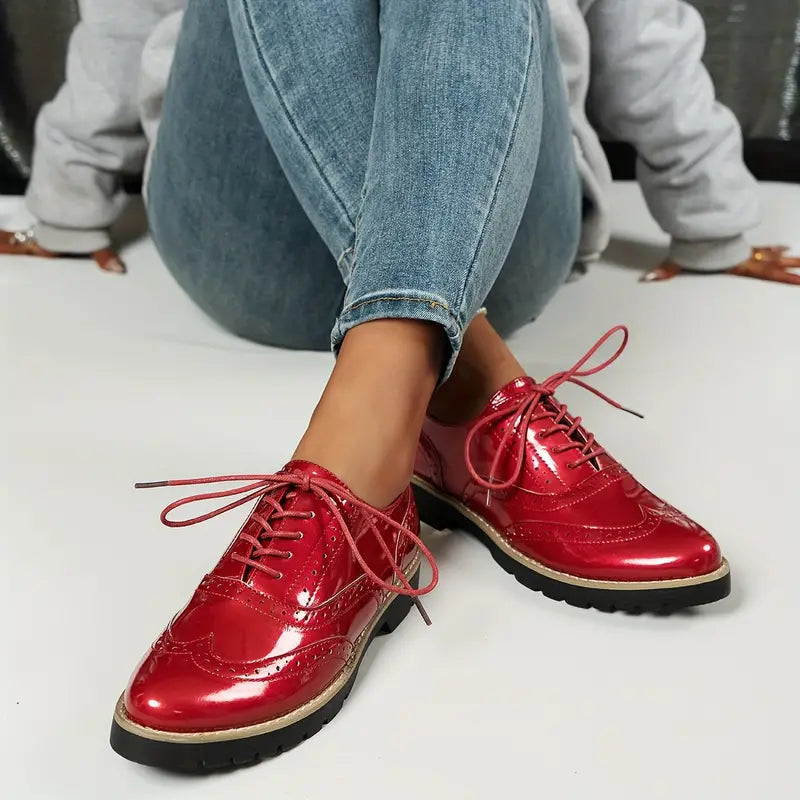 Teddy Glossy Brogue Orthopaedic Shoes