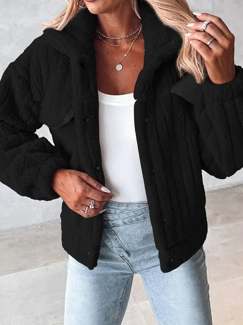 Florienne Fuzzy Single-Breasted Coat