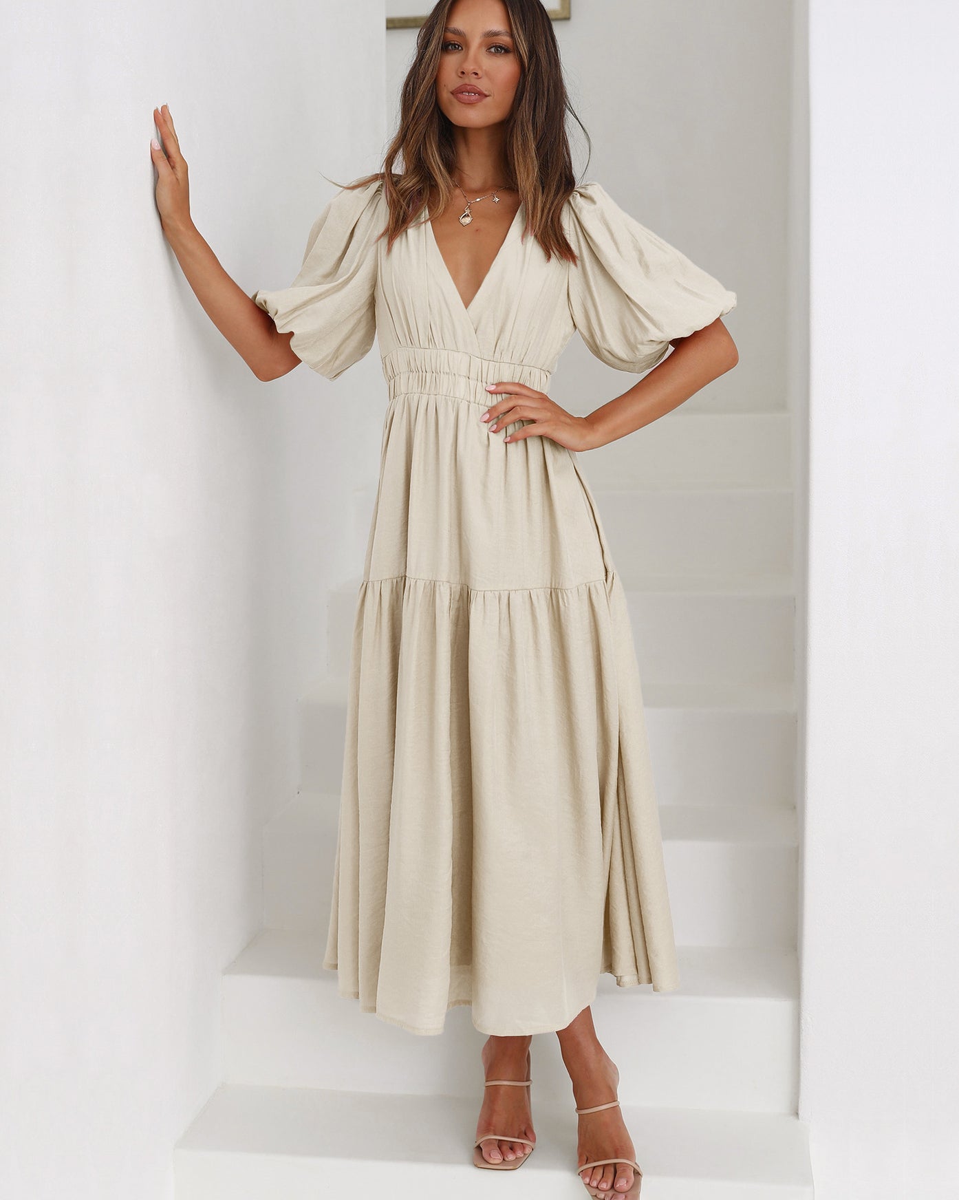 Aurielle V-Neck Flow Dress