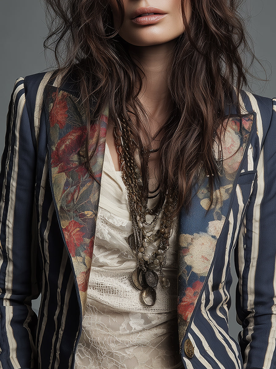 Eden Bohemian Striped Blazer