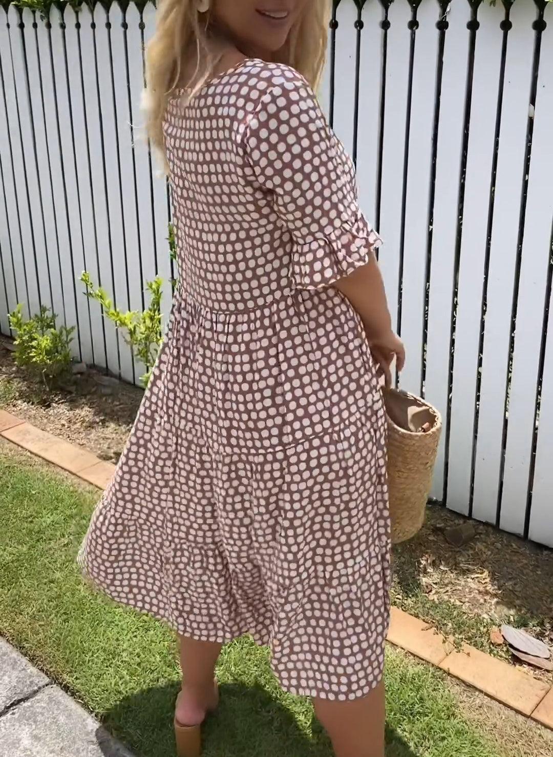 Julia Short-Sleeve Midi Dress