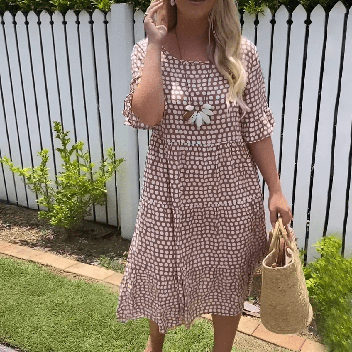Julia Short-Sleeve Midi Dress