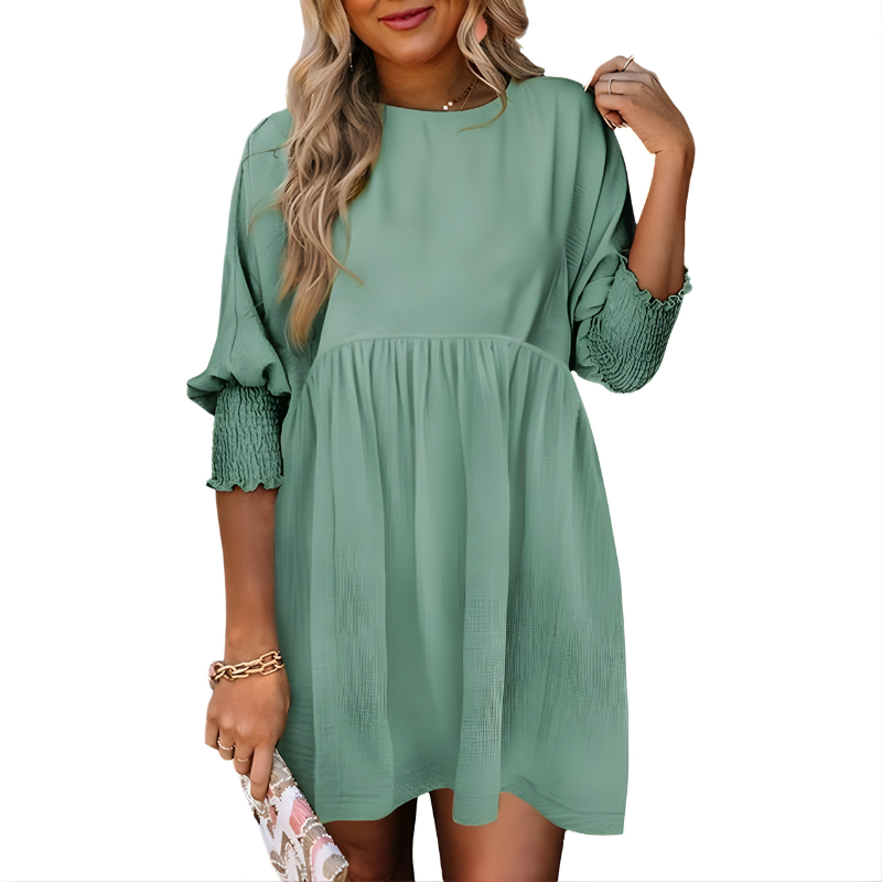Dorothy Casual Crew Neck Loose Fit Mini Dress