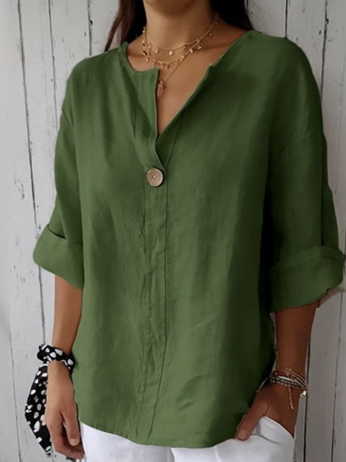 Oprah Casual V-Neck Blouse