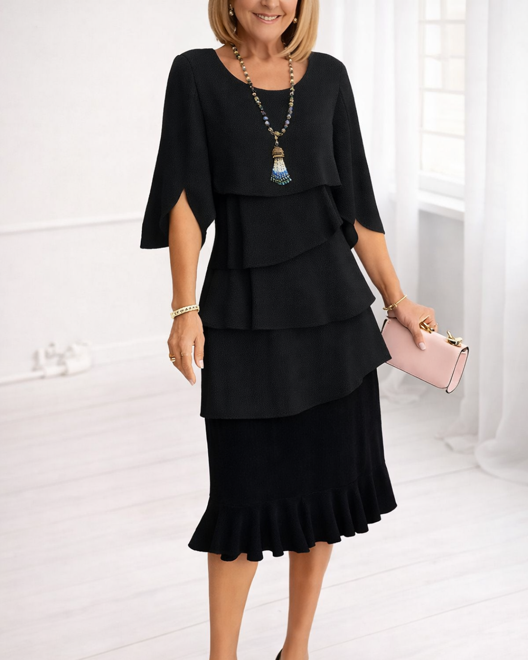 Elizabeth Ruffle Midi Dress