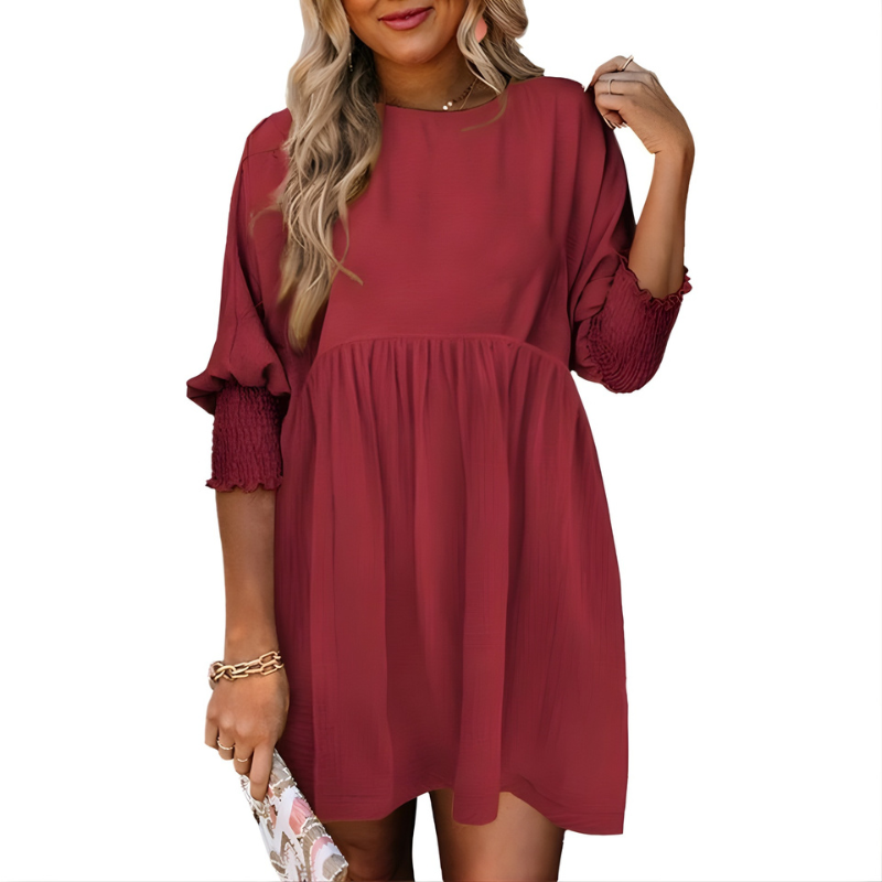 Dorothy Casual Crew Neck Loose Fit Mini Dress