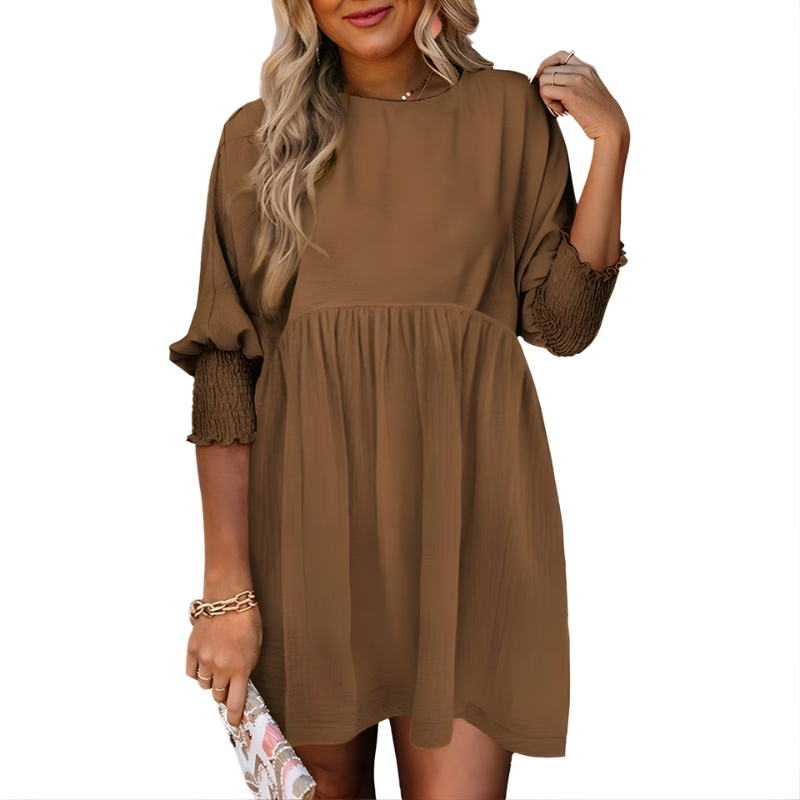 Dorothy Casual Crew Neck Loose Fit Mini Dress