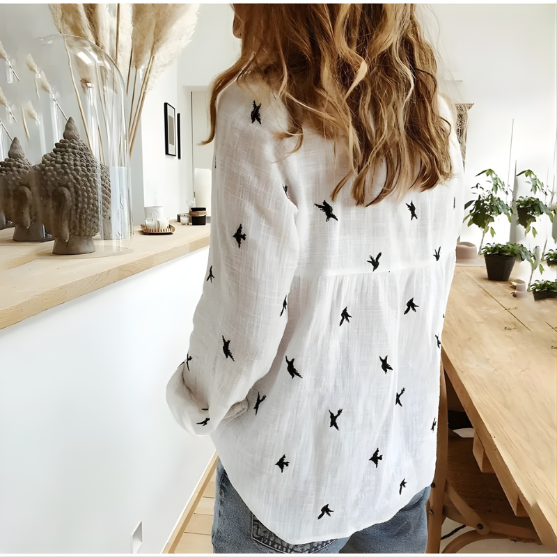 Leah Cotton Long Sleeve Blouse
