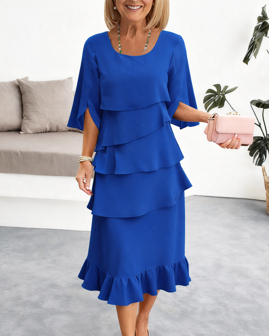 Elizabeth Ruffle Midi Dress