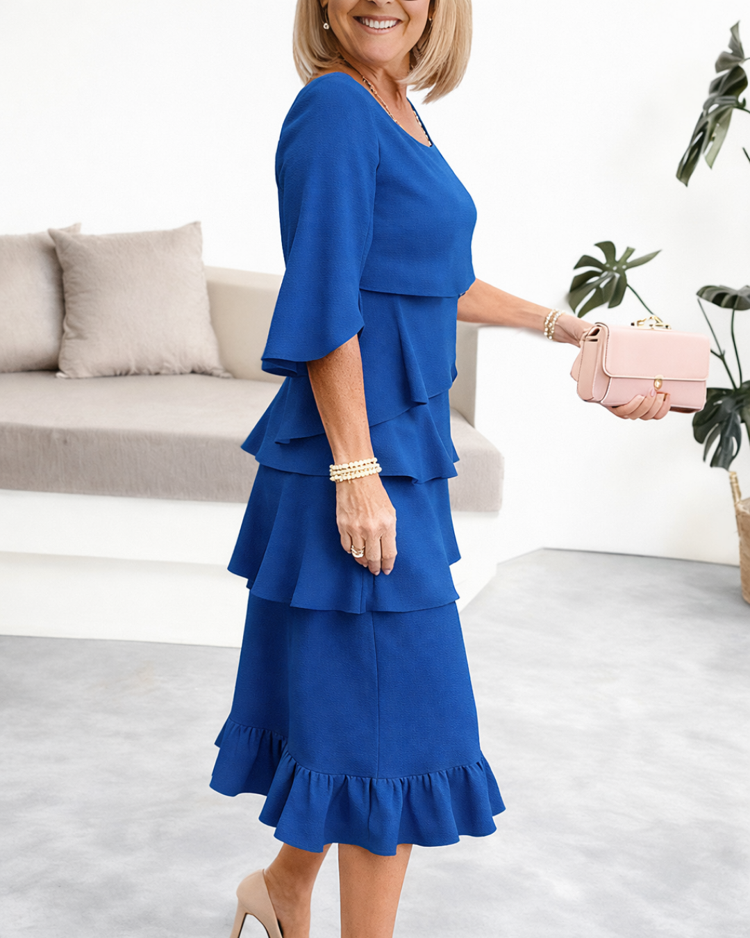 Elizabeth Ruffle Midi Dress