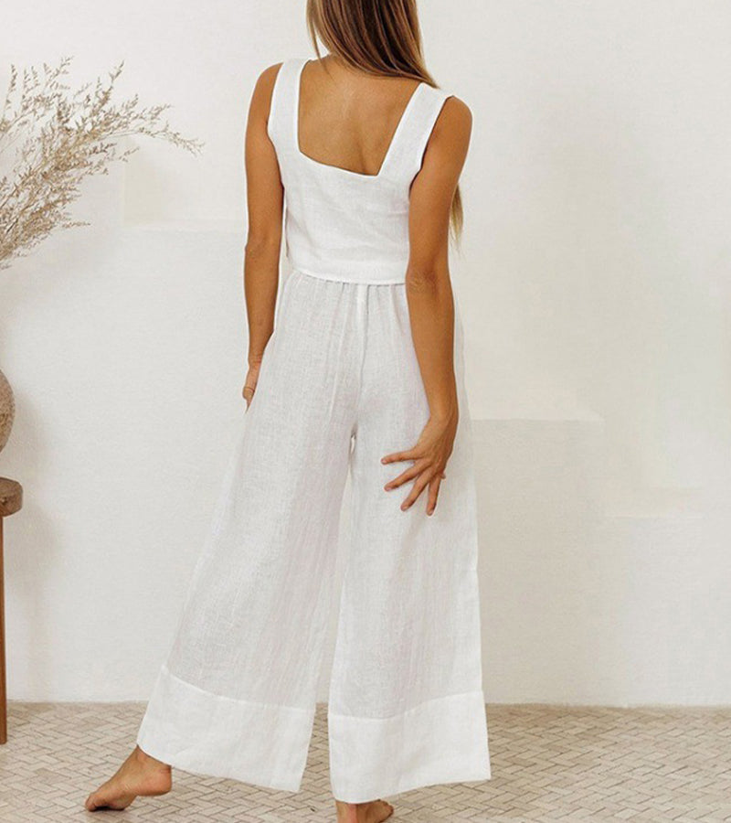 Wiola Minimalist Top And Wide-Leg Pants Set