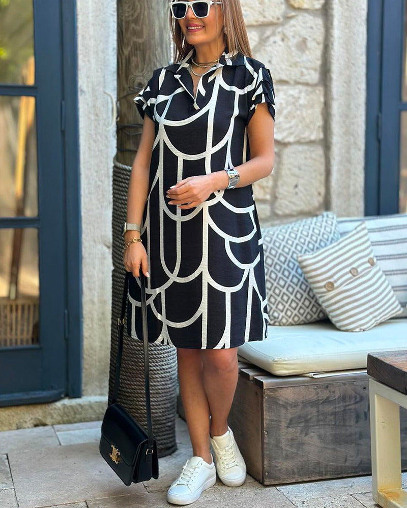 Maeve Geometric Polo Dress