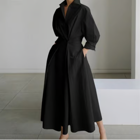Faith Lapel Wrap Maxi Dress