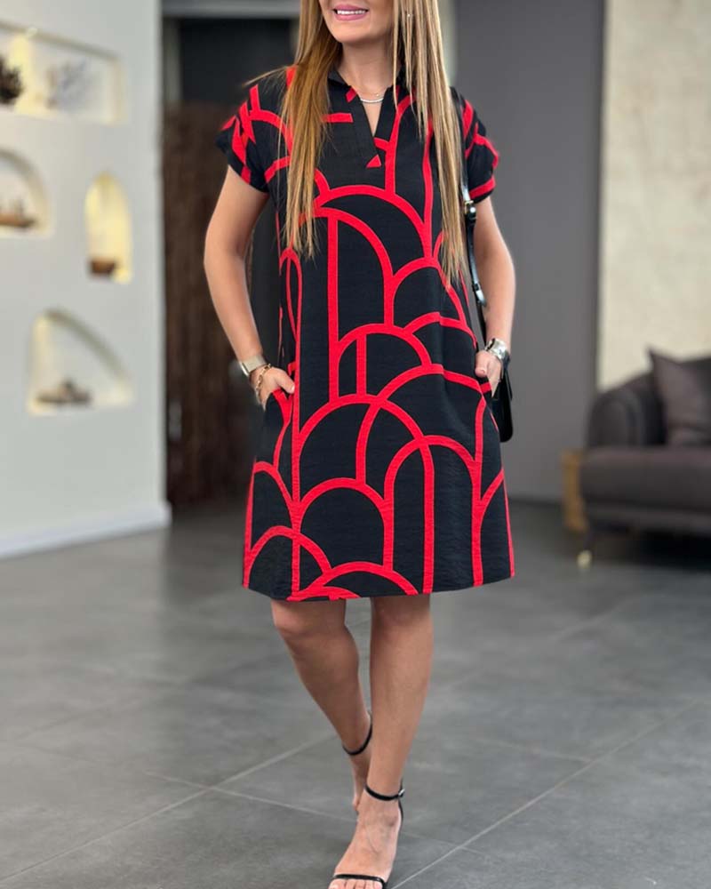 Maeve Geometric Polo Dress