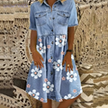 Maribel Denim Flower Dress