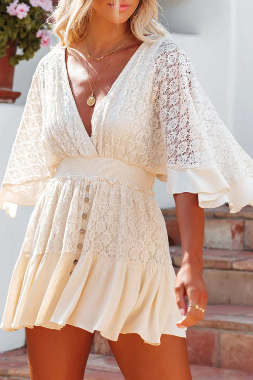 Laylia Lace V-Neck Mini Dress