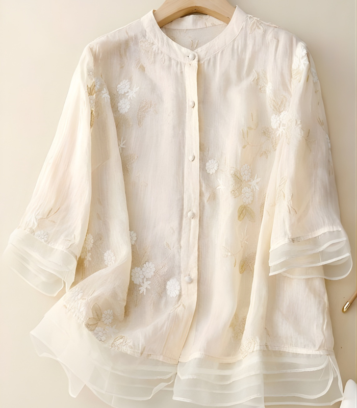 Clarice Embroidered Cotton Blouse
